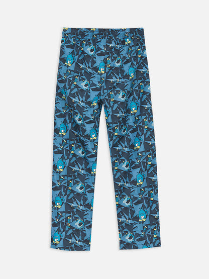 Elastic Waist Printed Fleece Lined Boy's Trousers