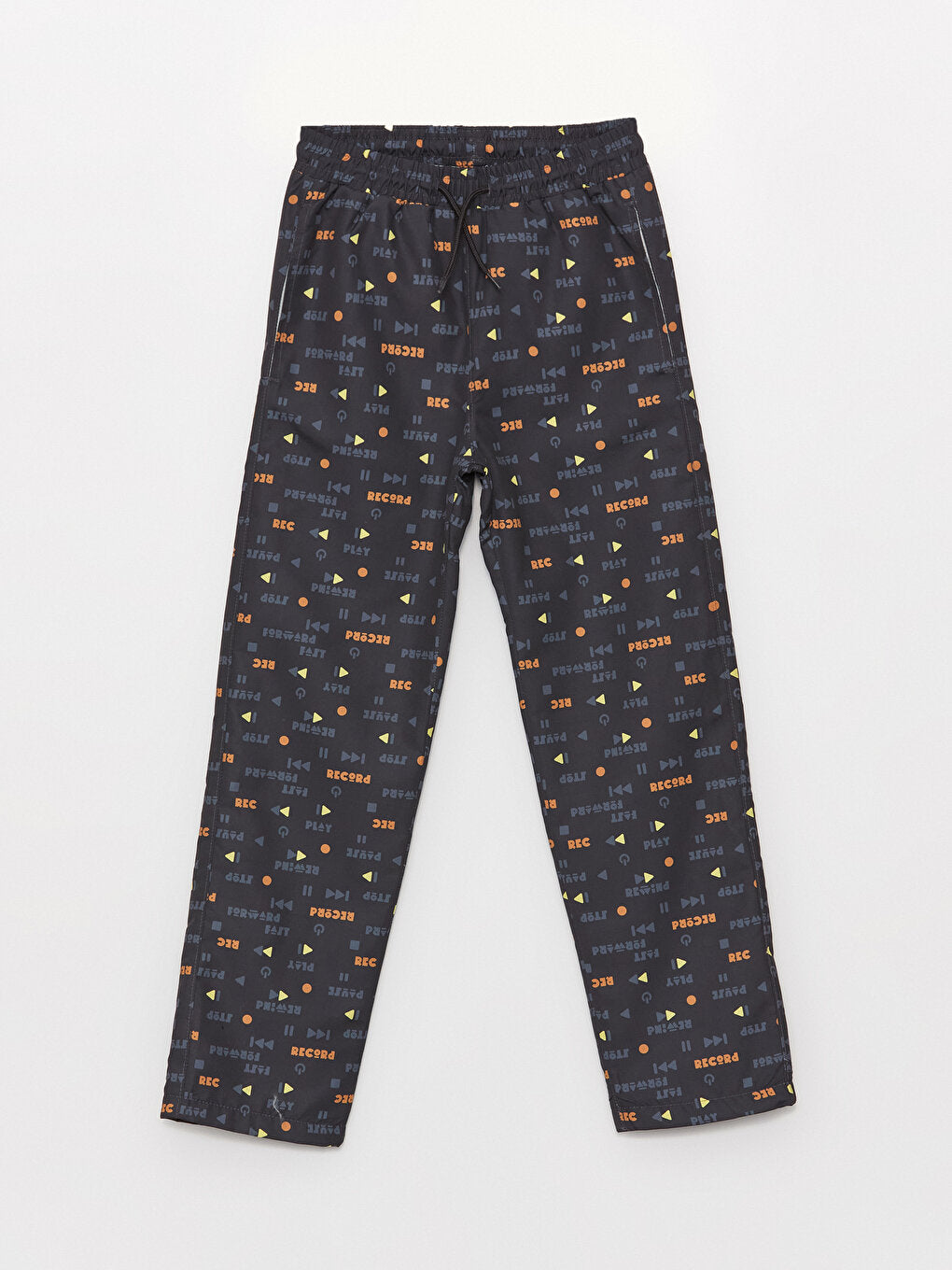 Elastic Waist Printed Fleece Lined Boy's Trousers