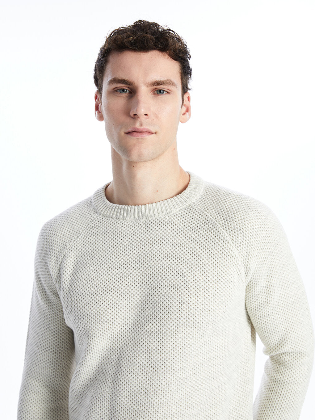 Crew Neck Long Sleeve Men's Knitwear Sweater