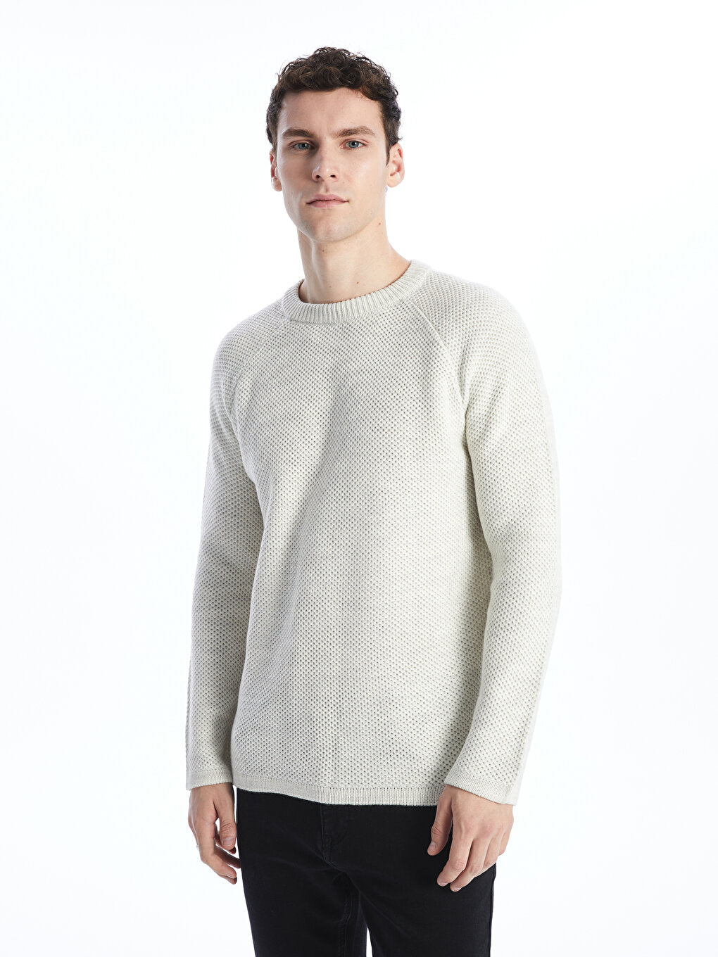 Crew Neck Long Sleeve Men's Knitwear Sweater