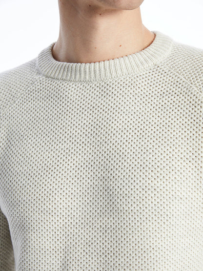 Crew Neck Long Sleeve Men's Knitwear Sweater