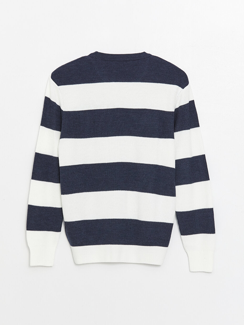 Crew Neck Long Sleeve Striped Men's Knitwear Sweater