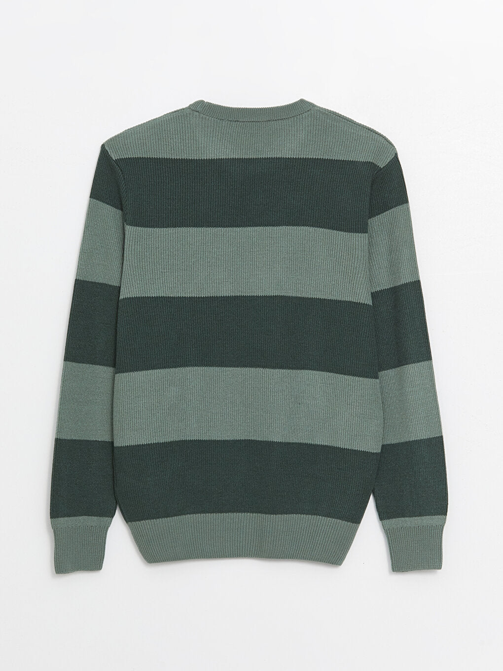 Crew Neck Long Sleeve Striped Men's Knitwear Sweater