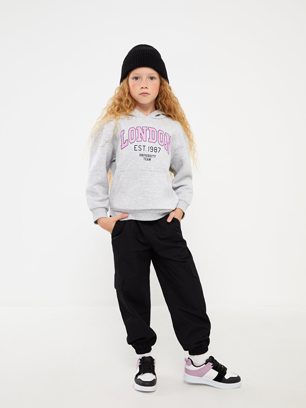 Girls Cargo Jogger Pants with Elastic Waist