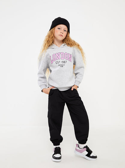 Girls Cargo Jogger Pants with Elastic Waist