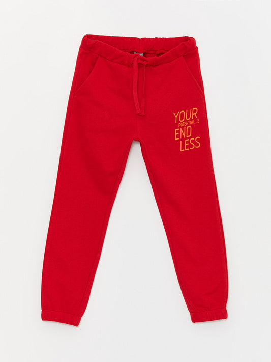 Printed Boys' Jogger Sweatpants with Elastic Waistband