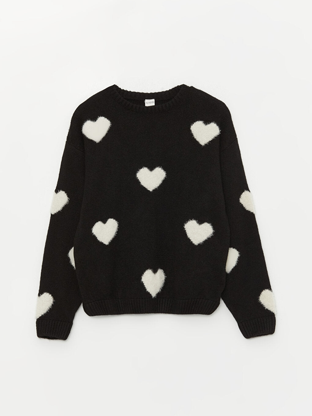 Crew Neck Patterned Long Sleeve Girl's Knitwear Sweater