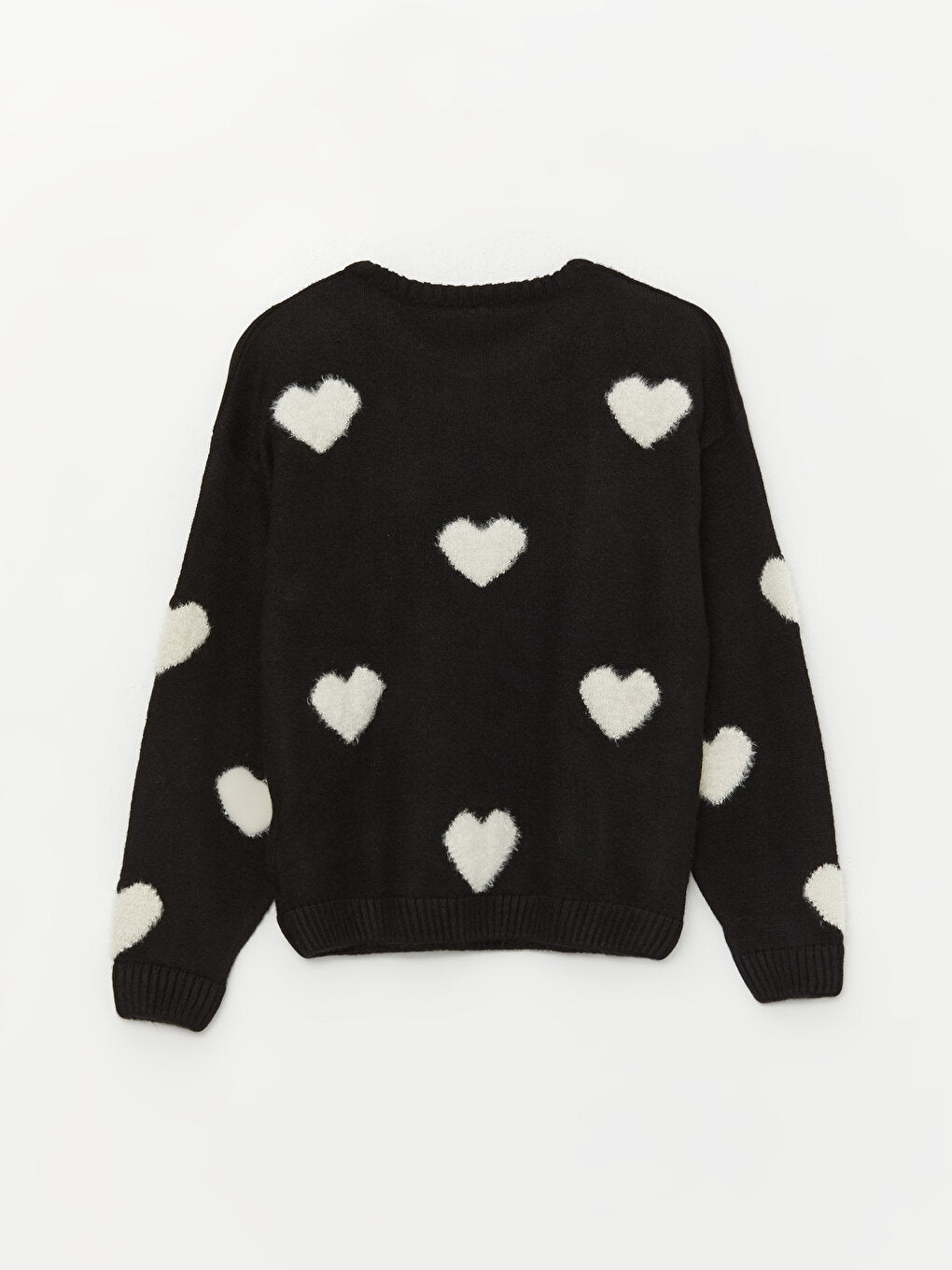 Crew Neck Patterned Long Sleeve Girl's Knitwear Sweater