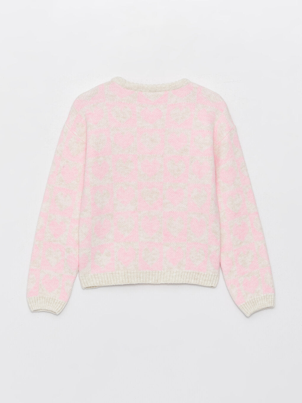 Crew Neck Patterned Long Sleeve Girl's Knitwear Sweater