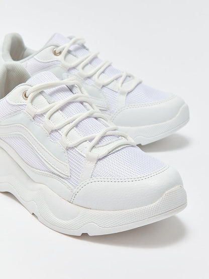 Lace-up Women's Active Sneakers with Mesh Detail