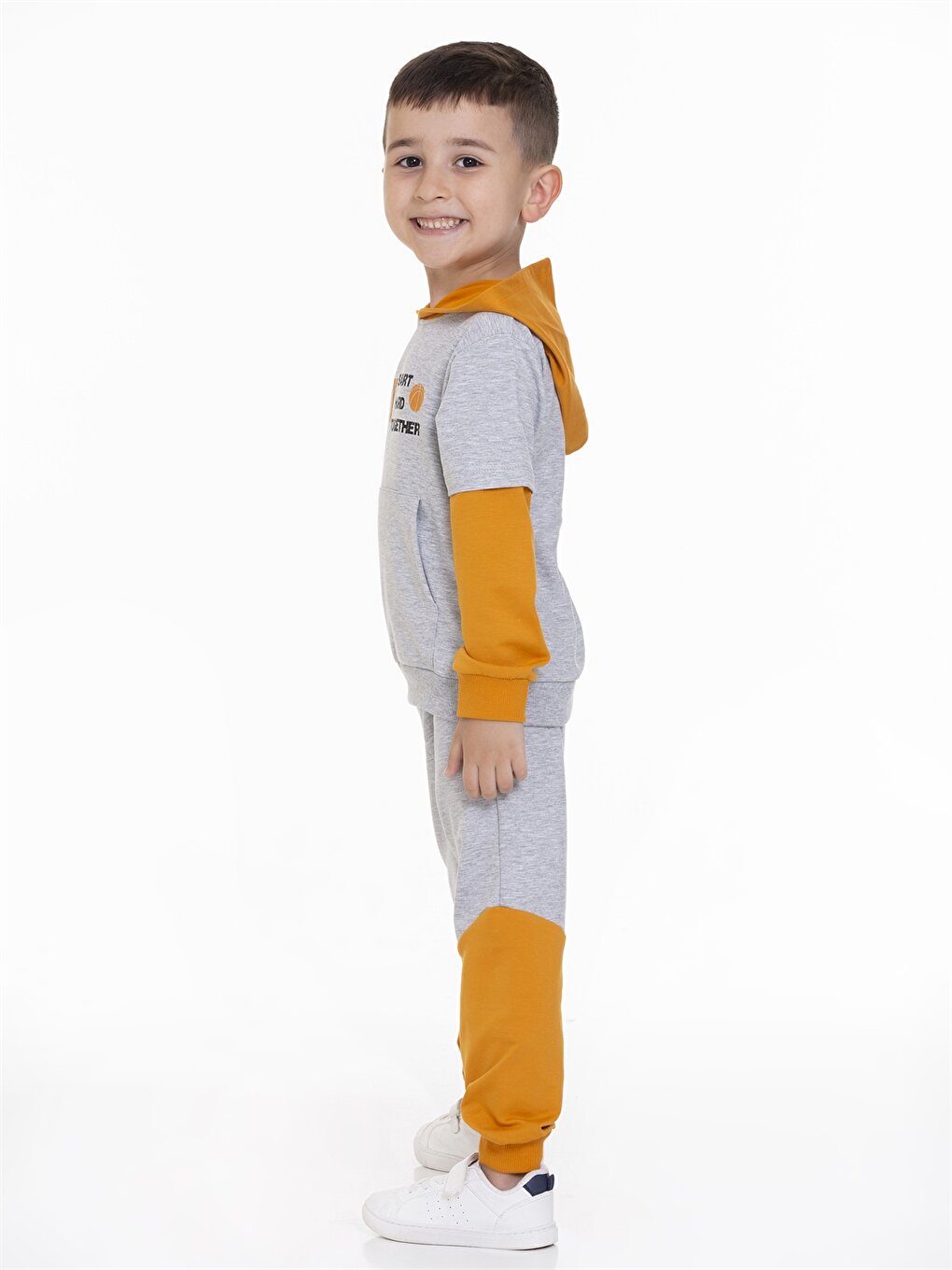 Hooded Baby Boy Sweatshirt and Tracksuit Bottom 2-Piece Set