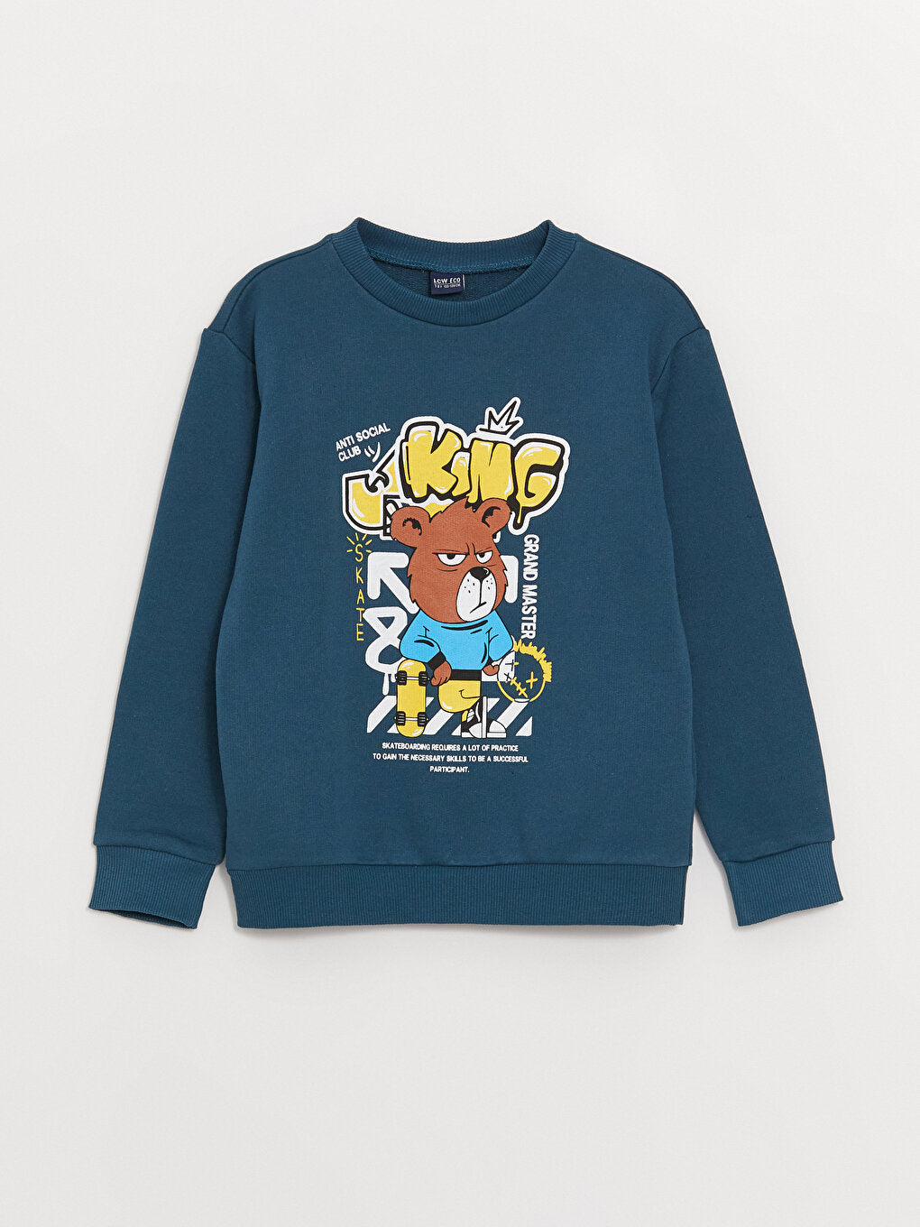 Crew Neck Printed Long Sleeve Boy's Sweatshirt