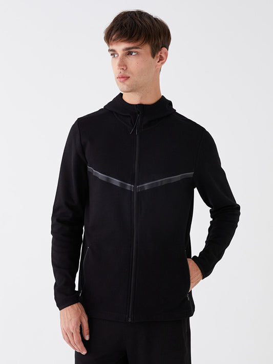 Hooded Long Sleeve Men's Zipper Sweatshirt