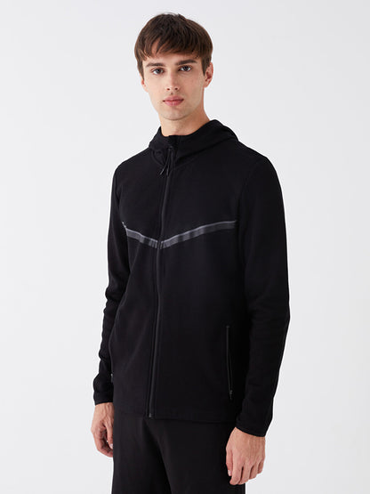 Hooded Long Sleeve Men's Zipper Sweatshirt