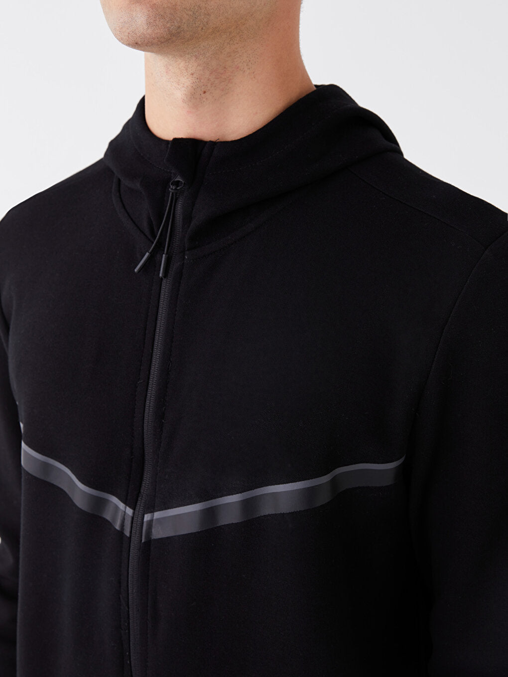 Hooded Long Sleeve Men's Zipper Sweatshirt