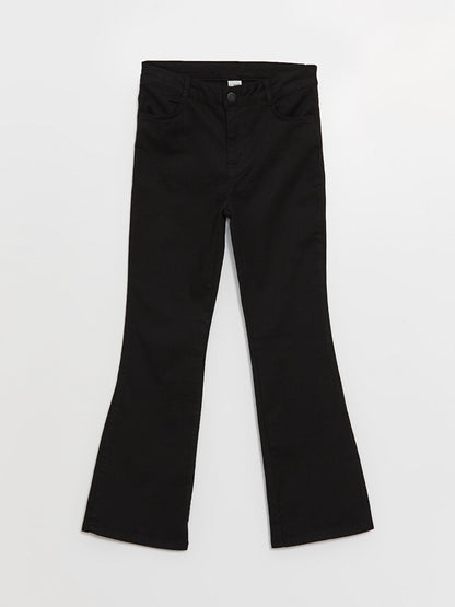 Basic Gabardine Flare Leg Girls' Trousers