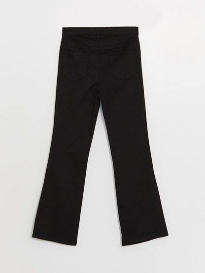 Basic Gabardine Flare Leg Girls' Trousers