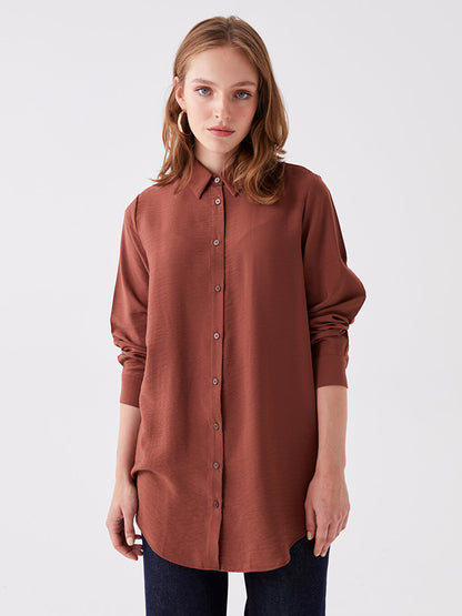 Plain Long Sleeve Women's Shirt Tunic