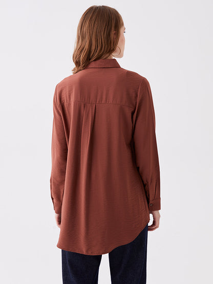 Plain Long Sleeve Women's Shirt Tunic