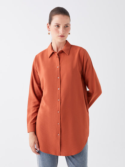 Plain Long Sleeve Women's Shirt Tunic