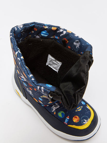 Printed Zippered Boy's Snow Boots