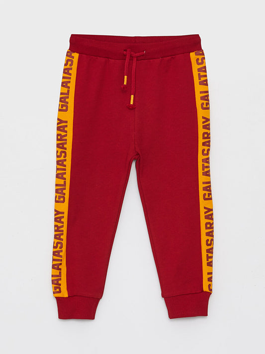 Galatasaray Printed Baby Boy Tracksuit Bottom with Elastic Waist