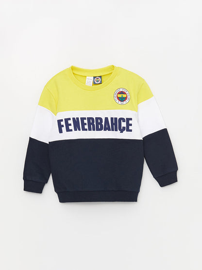 Crew Neck Long Sleeve Fenerbahce Printed Baby Boy Sweatshirt