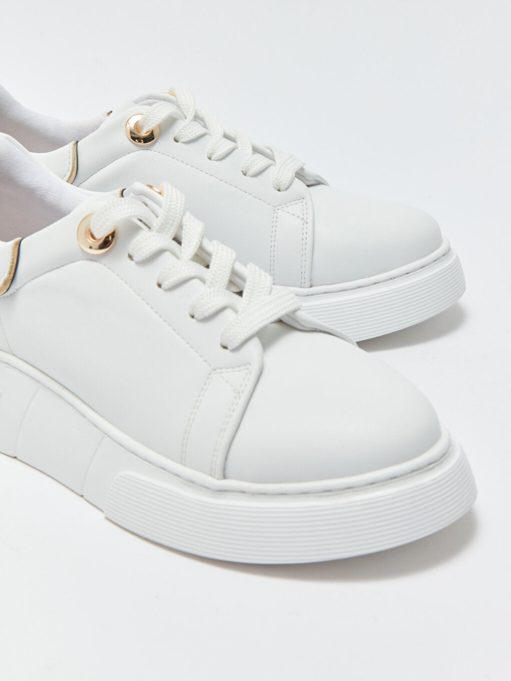 Lace-up Leather Look Women's Sneakers