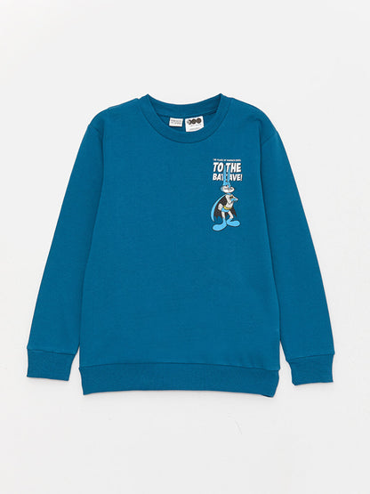 Crew Neck Looney Tunes Printed Long Sleeve Boy's Sweatshirt