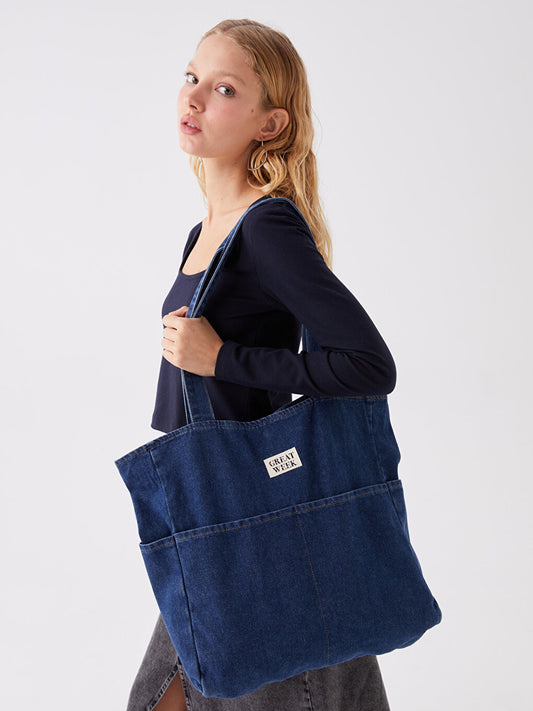 Label Detailed Women's Tote Bag