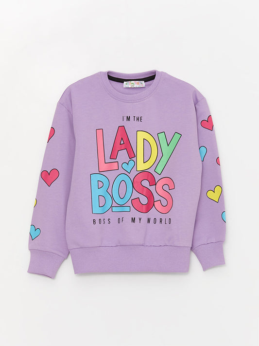 Crew Neck Long Sleeve Girl's Sweatshirt