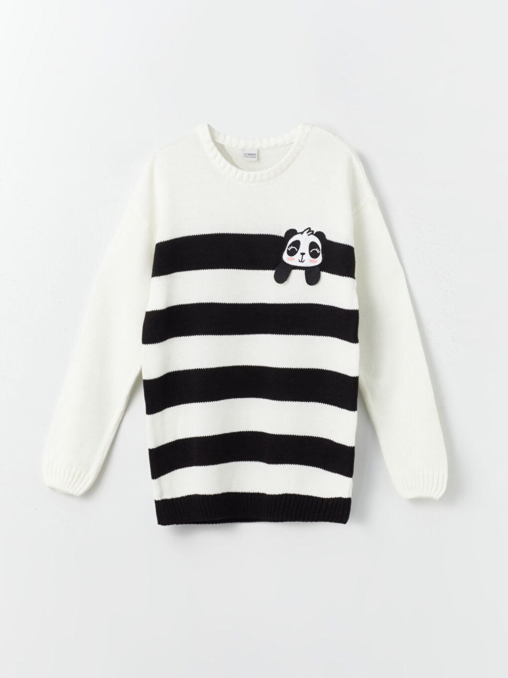 Crew Neck Striped Long Sleeve Girl's Knitwear Sweater