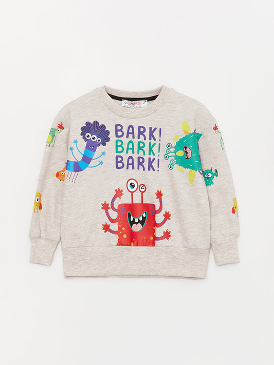 Crew Neck Printed Baby Boy Sweatshirt