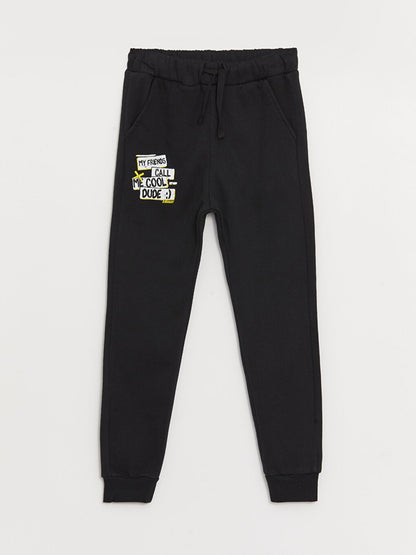 Printed Boys' Jogger Sweatpants with Elastic Waist