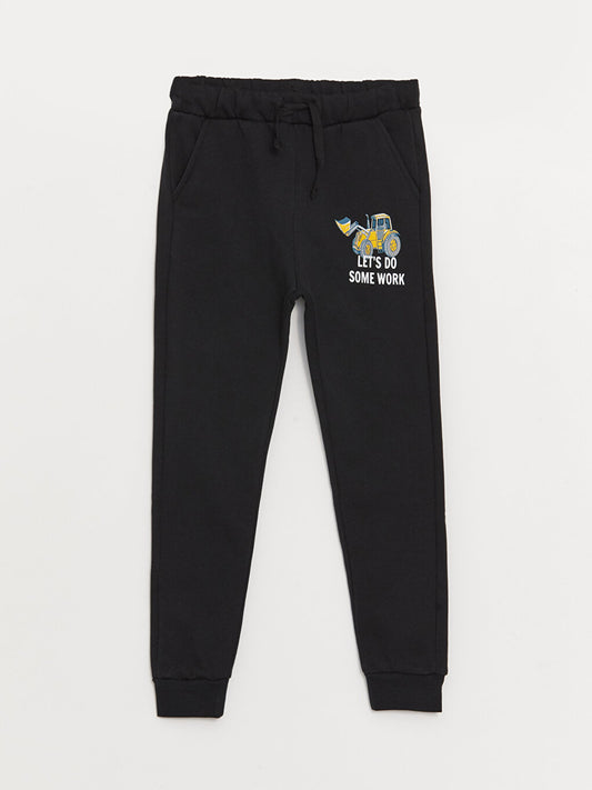 Printed Boys' Jogger Sweatpants with Elastic Waist