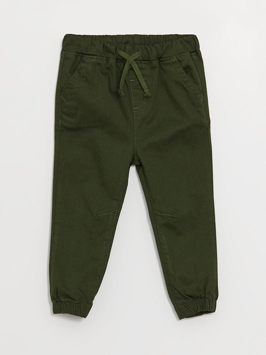 Basic Baby Boy Trousers with Elastic Waist