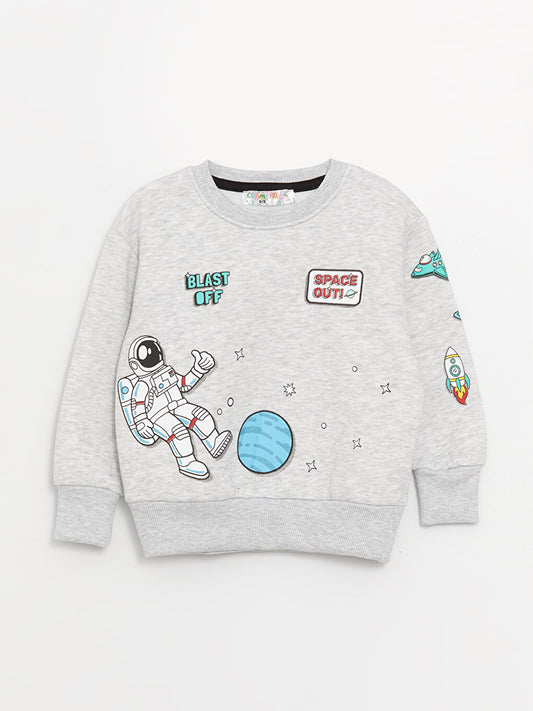 Crew Neck Long Sleeve Printed Baby Boy Sweatshirt