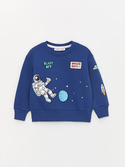 Crew Neck Long Sleeve Printed Baby Boy Sweatshirt