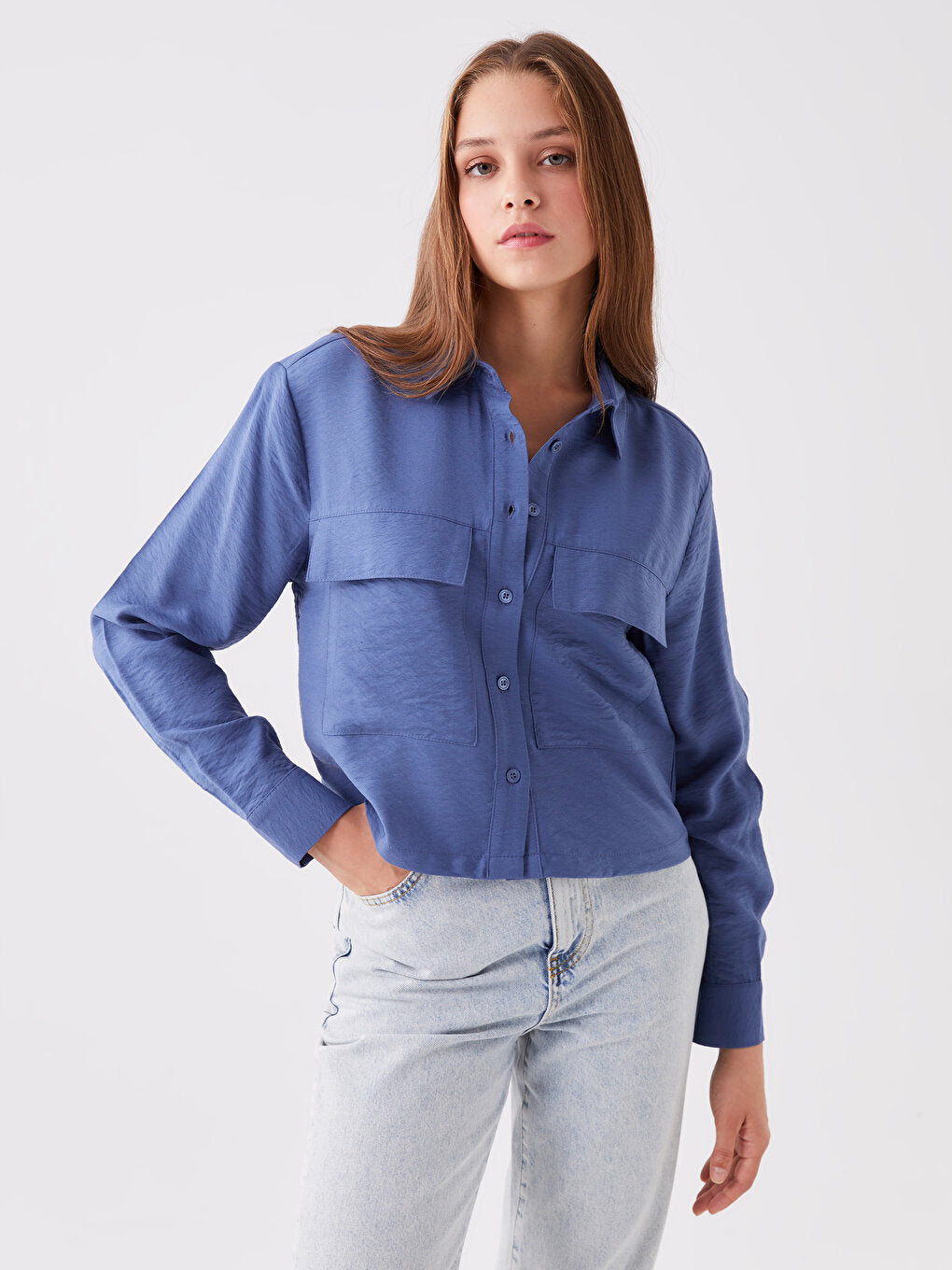 Plain Long Sleeve Women's Shirt