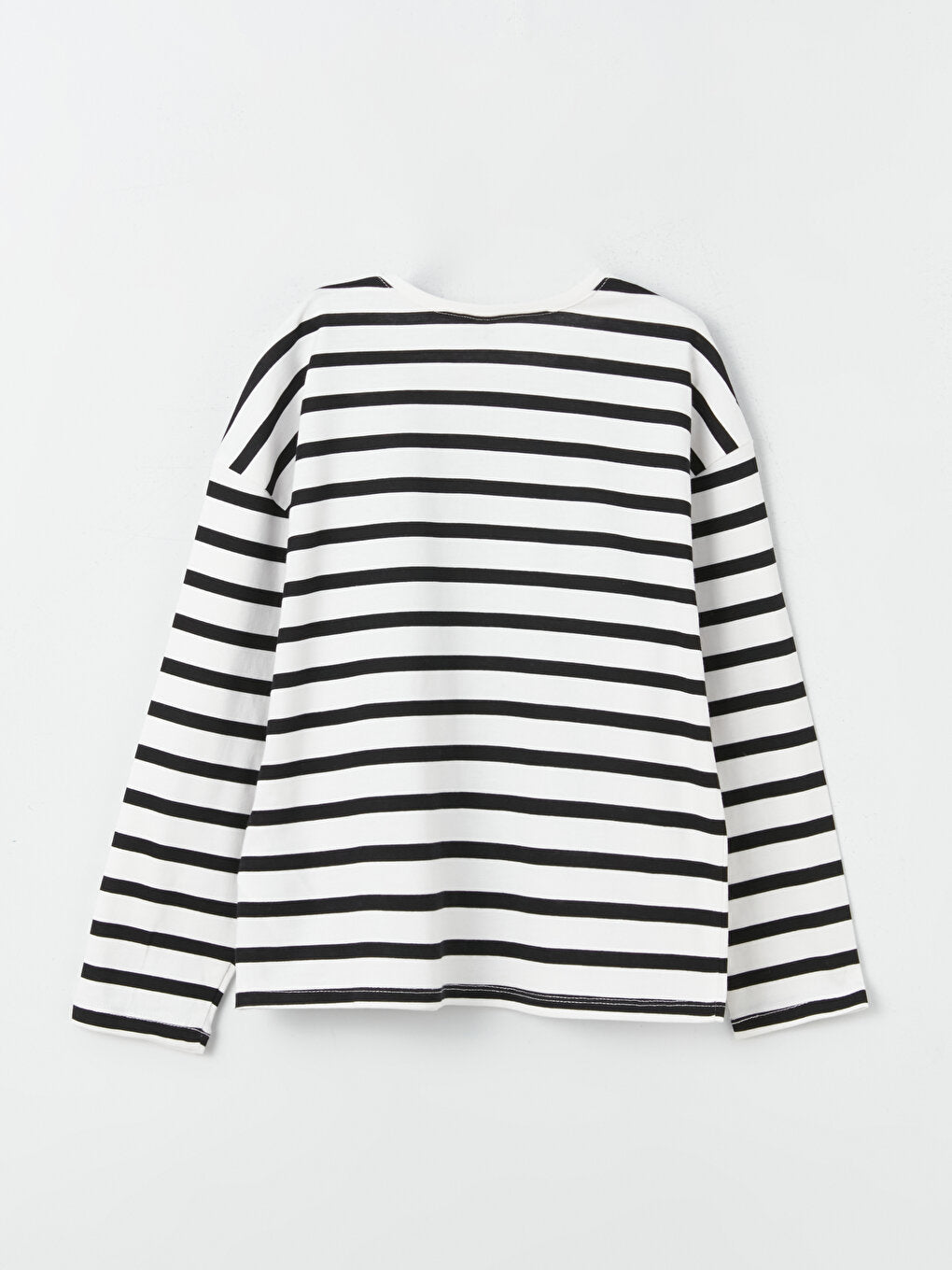 Crew Neck Striped Long Sleeve Girl's T-Shirt