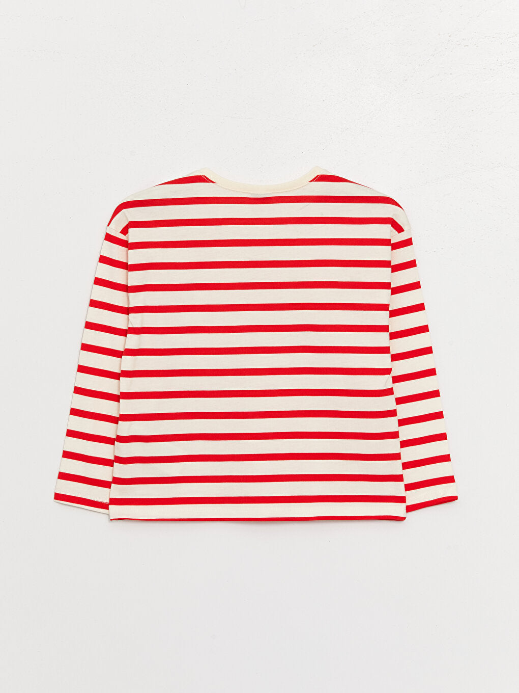 Crew Neck Striped Long Sleeve Girl's T-Shirt