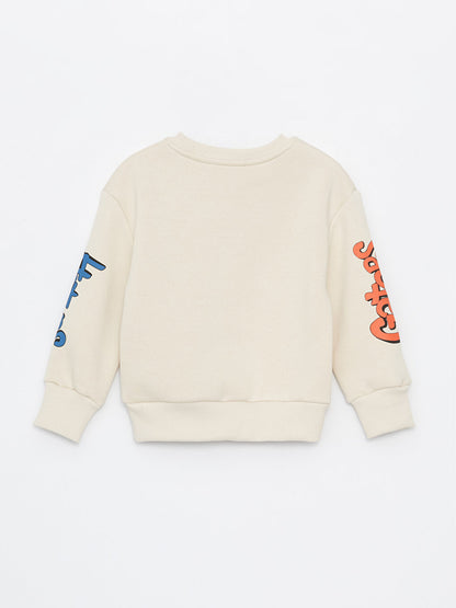 Crew Neck Printed Long Sleeve Baby Boy Sweatshirt