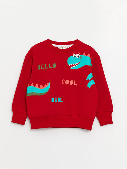 Crew Neck Long Sleeve Printed Baby Boy Sweatshirt