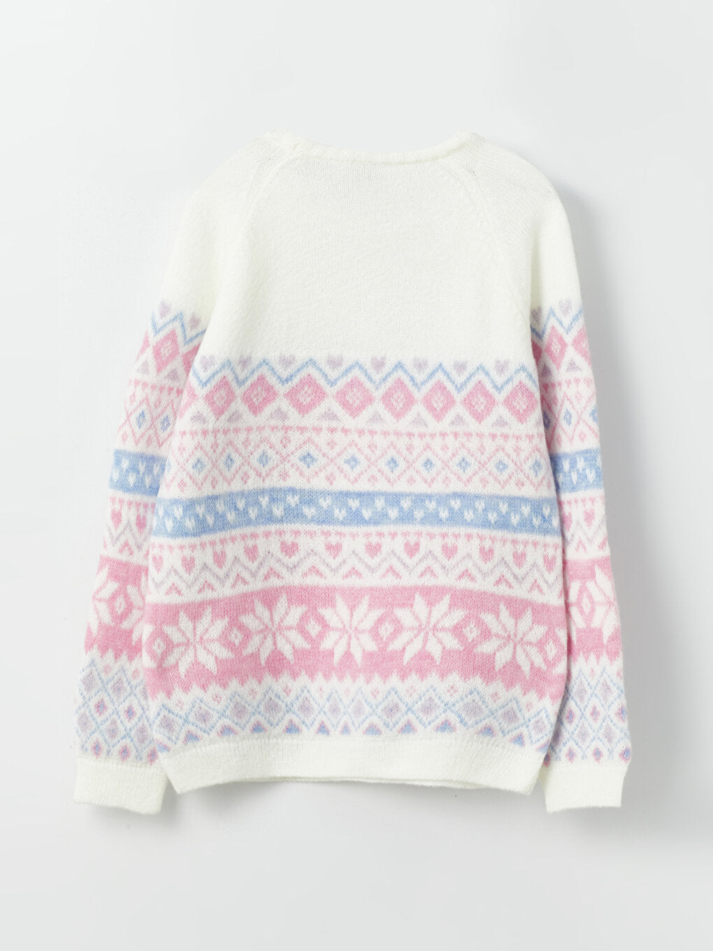 Crew Neck Patterned Long Sleeve Girl's Knitwear Sweater