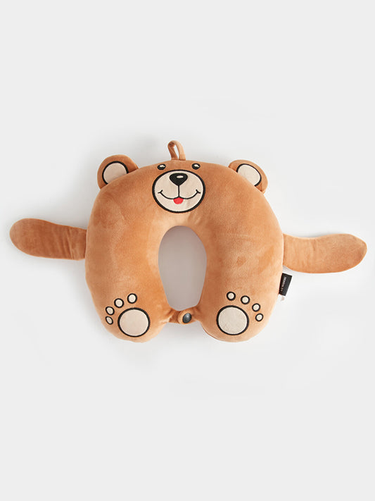 Plush Children's Neck Pillow with Teddy Bear Figure