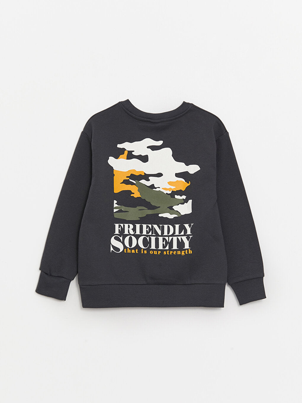 Crew Neck Printed Long Sleeve Boy's Sweatshirt