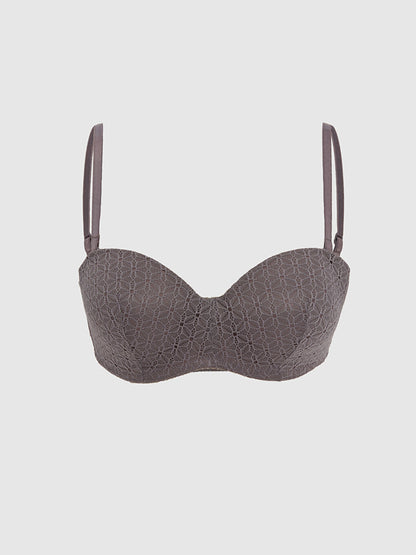 Underwire Unpadded Lace Strapless Bra