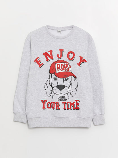 Comfortable Crew Neck Printed Boy's Sweatshirt