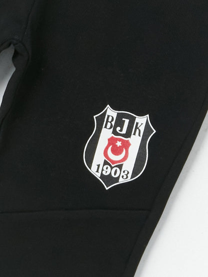 Crew Neck Beşiktaş Printed Baby Boy Sweatshirt and Sweatpants Set