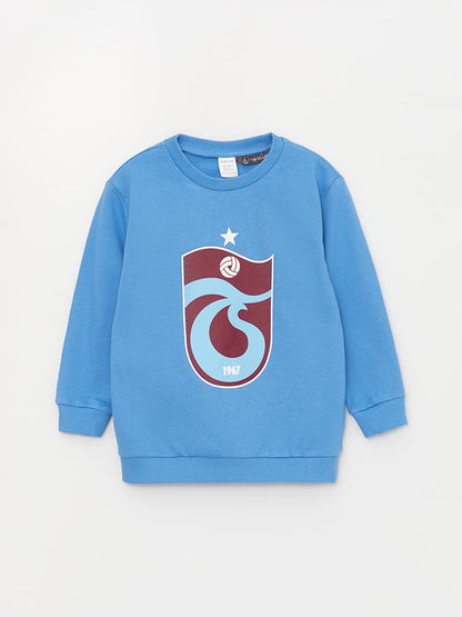 Crew Neck Long Sleeve Trabzonspor Printed Baby Boy Sweatshirt and Sweatpants